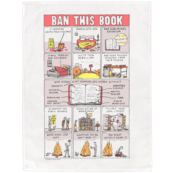 Ban This Book - Grant Snider Tea Towel – The Literary Gift Company