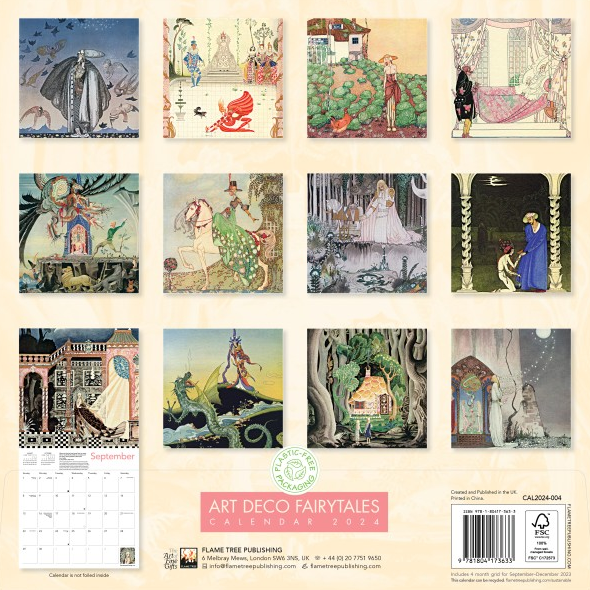 Art Deco Fairytales Wall Calendar 2024