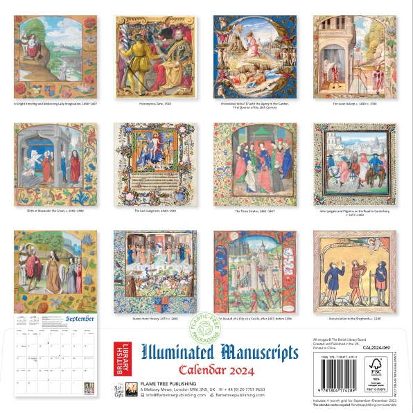 British Library Illuminated Manuscripts Wall Calendar 2024