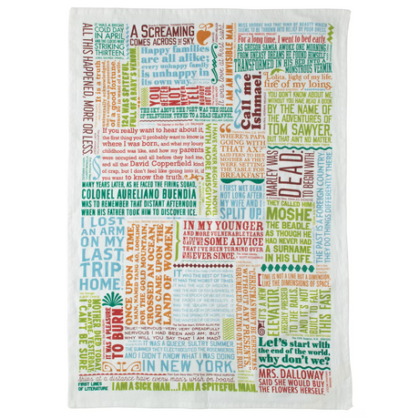 First Lines of Literature Tea Towel