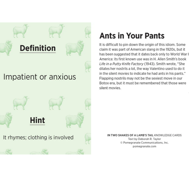 In Two Shakes of a Lamb's Tail: A Quiz Deck of Curious Sayings Knowledge Cards Game