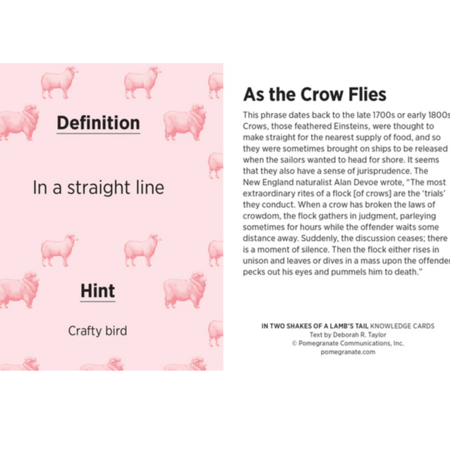In Two Shakes of a Lamb's Tail: A Quiz Deck of Curious Sayings Knowledge Cards Game