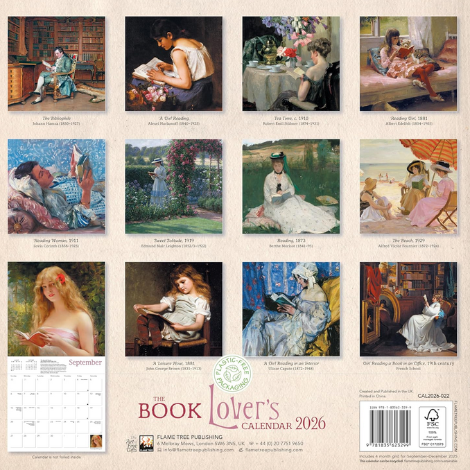 Book Lover's Wall Calendar 2026