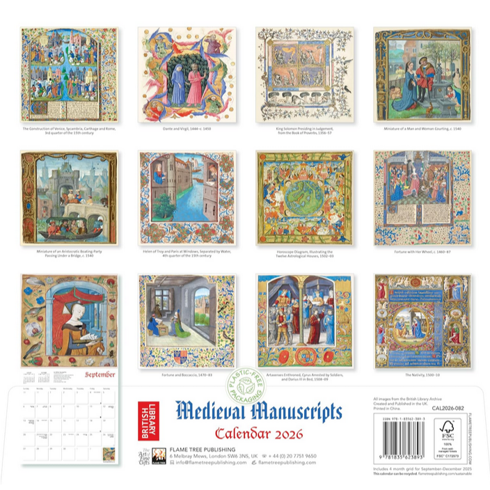 British Library Medieval Manuscripts Wall Calendar 2026