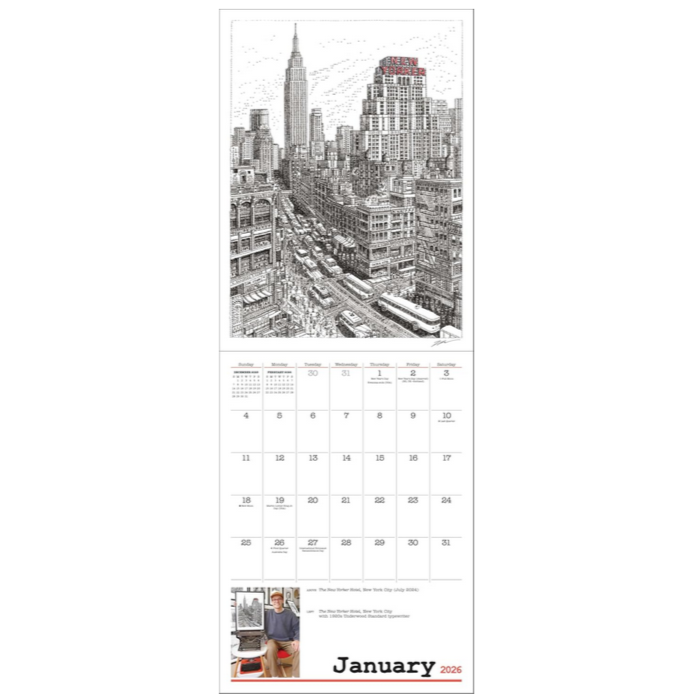 James Cook Typewriter Art Wall Calendar 2026