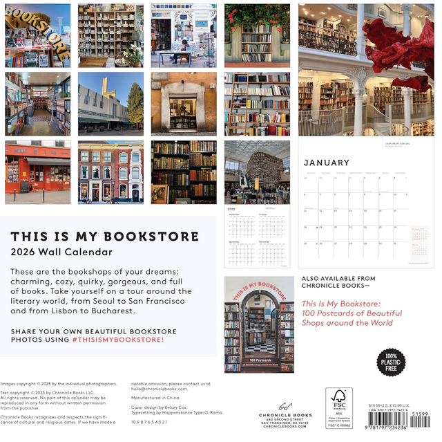 This Is My Bookstore 2026 Wall Calendar