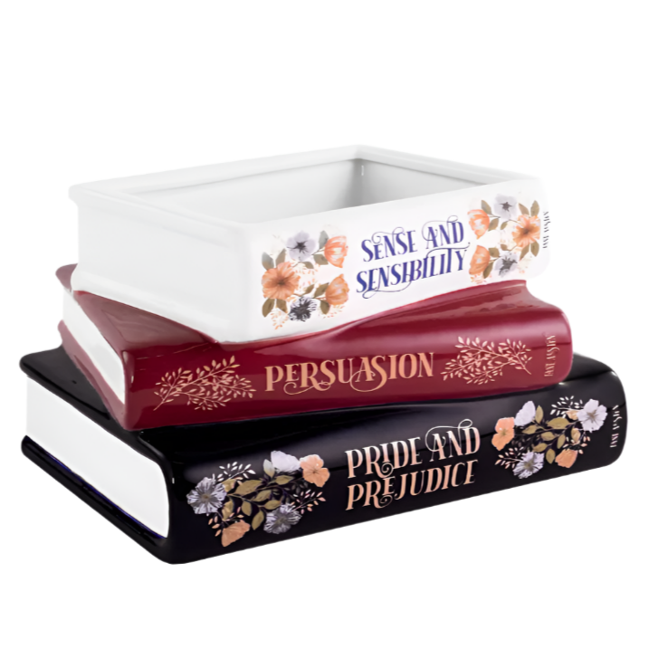 Jane Austen Book Stack Planter