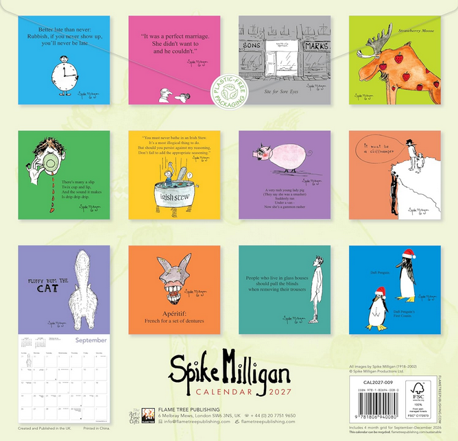 Spike Milligan 2027 Wall Calendar