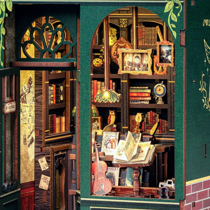 Owl Bookstore Miniature Book Nook Kit