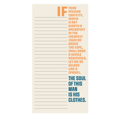 Shakespearean Insults Notepad