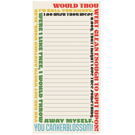 Shakespearean Insults Notepad