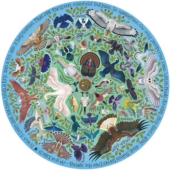 Shakespeare's Birds 1000-Piece Circular Jigsaw Puzzle