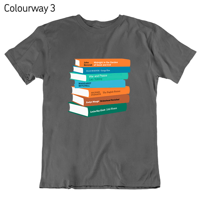 Personalised Bookshelf T-shirt - Grey/Black