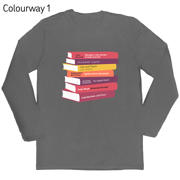 Long-sleeved Personalised Bookshelf T-shirt