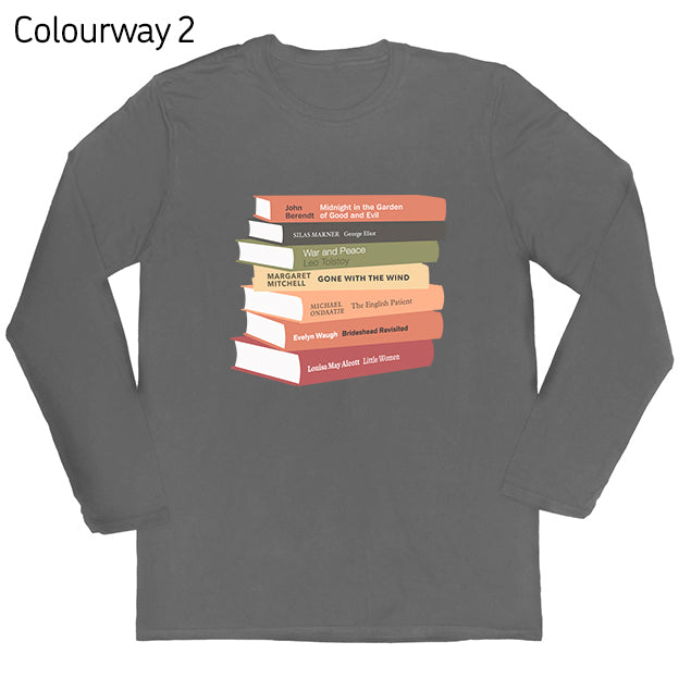 Long-sleeved Personalised Bookshelf T-shirt