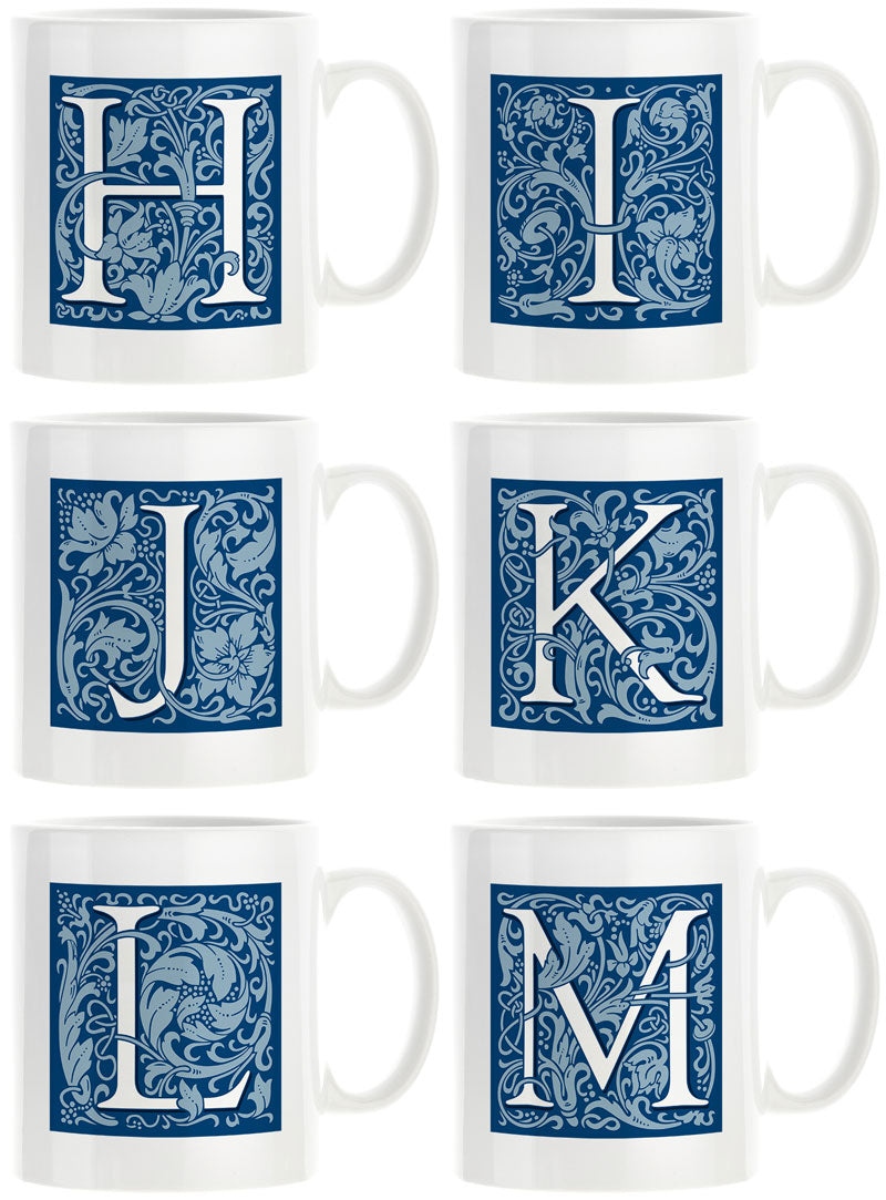 Decorated Initial Mug - Blue