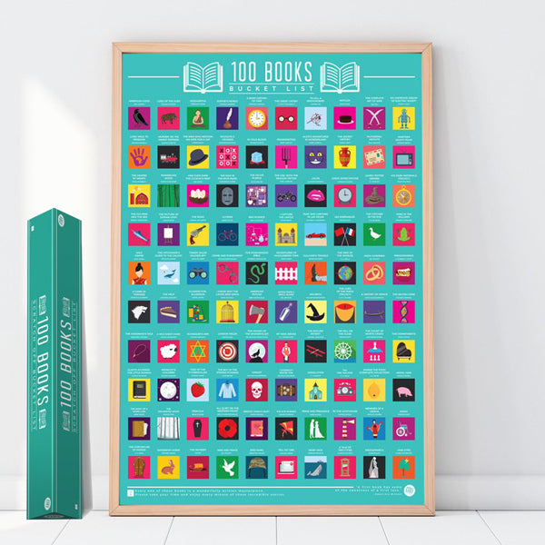 100 Books Scratch Off Bucket List Poster