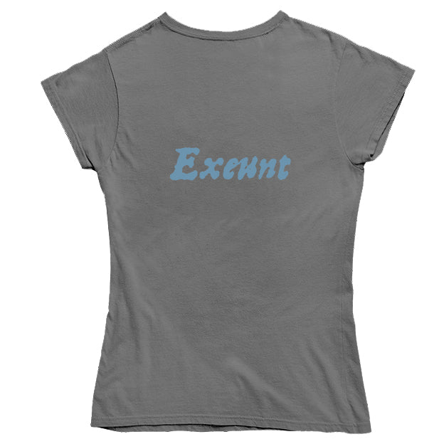 Enter ... Exeunt First Folio T-shirt - Grey - Choice of Shapes/Styles
