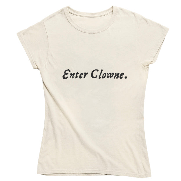 Enter Clowne First Folio T-shirt - Parchment - Choice of Shapes/Styles
