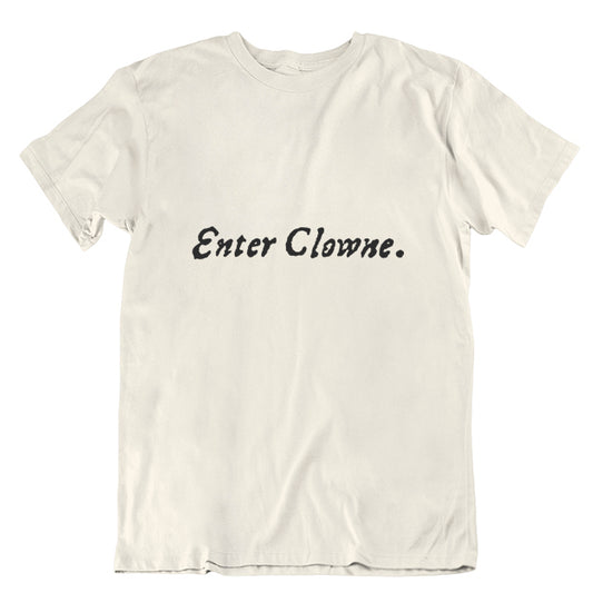Enter Clowne First Folio T-shirt - Parchment - Choice of Shapes/Styles