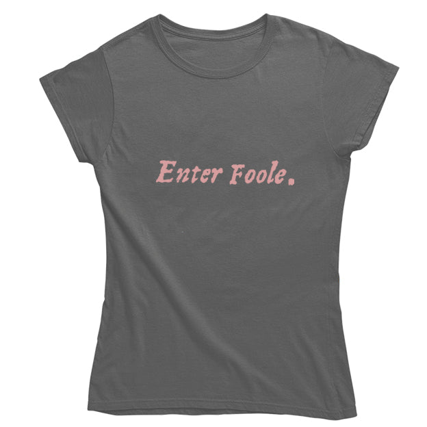 Enter Foole First Folio T-shirt - Grey - Choice of Shapes/Styles