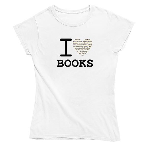I Heart Books T-shirt - Choice of Shapes / Styles