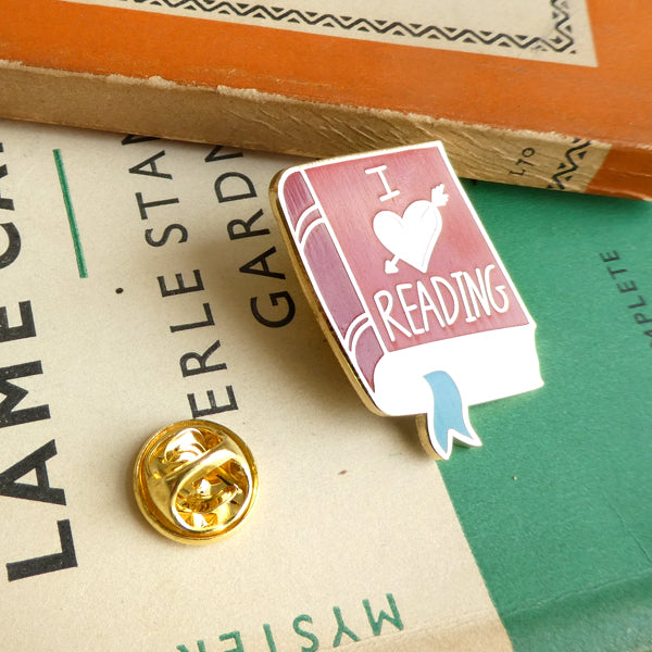 I Heart Reading Lapel Pin