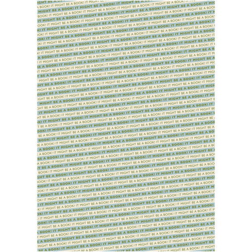 It Might Be A Book! Wrapping Paper Blue/Green