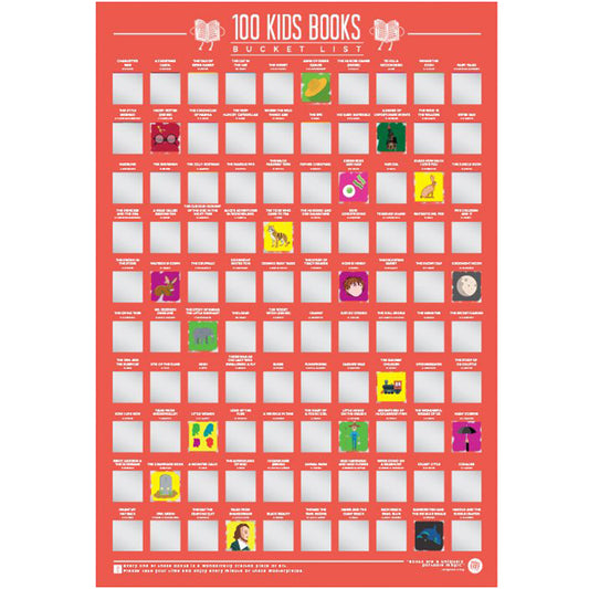 100 Kids' Books Scratch Off Bucket List Poster