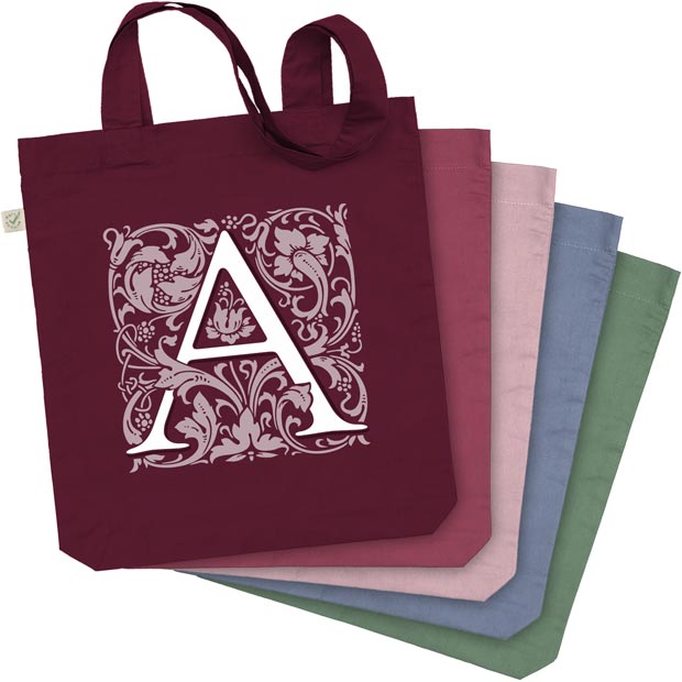 Decorated Initial Tote Bag