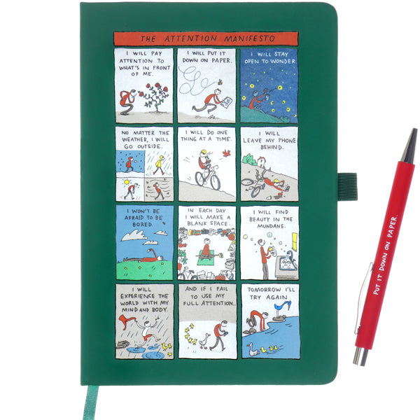 The Attention Manifesto - Grant Snider Notebook and Pen – The