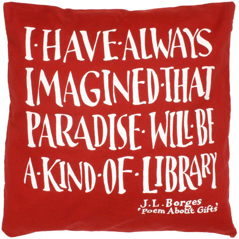 Borges Library Cushion Cover