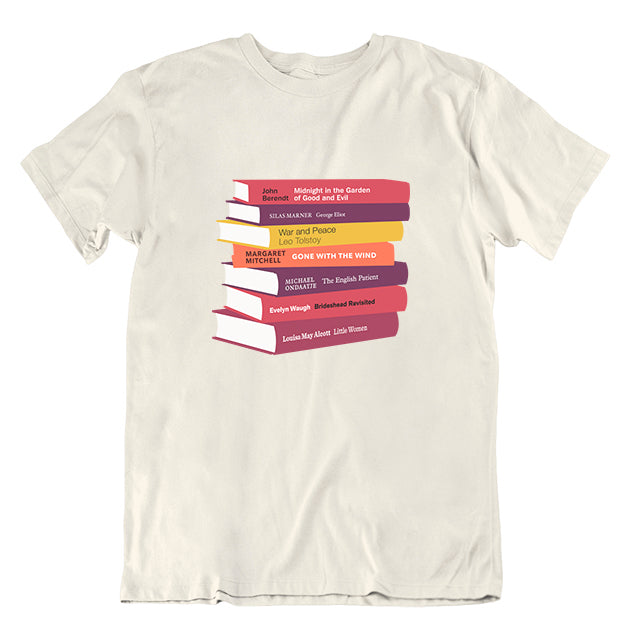 Personalised Bookshelf T-shirt - Cream