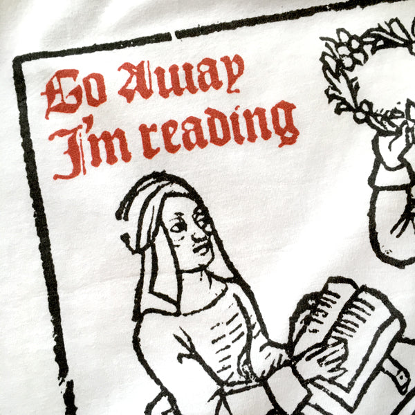 Go Away I'm Reading Woodcut T-shirt