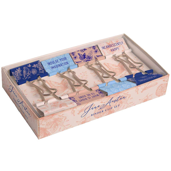 Jane Austen Floral Pattern Binder Clips