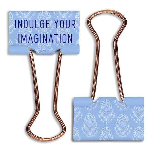 Jane Austen Floral Pattern Binder Clips