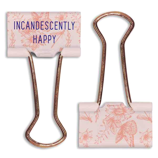 Jane Austen Floral Pattern Binder Clips