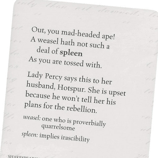 Shakespeare's Quips, Cusses & Curses Quiz Game