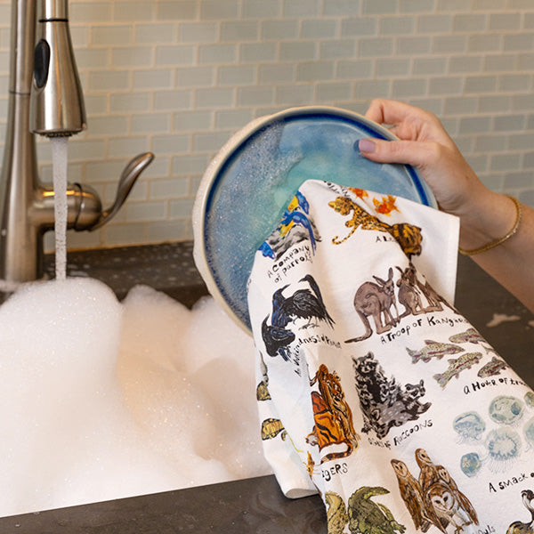 Animal Groupings Tea Towel