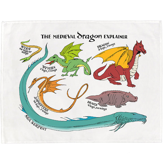 Medieval Dragon Explainer Tea Towel