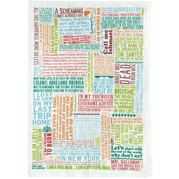 First Lines of Literature Tea Towel