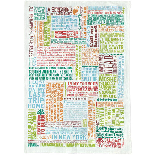 First Lines of Literature Tea Towel