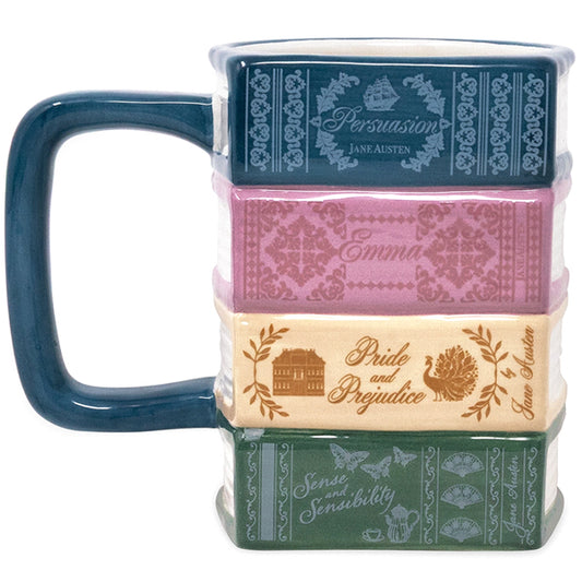 Jane Austen Book Stack Mug
