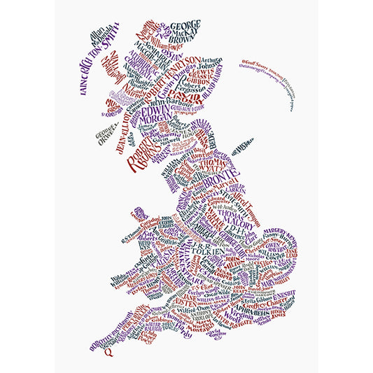 Literary Map of Britain Print