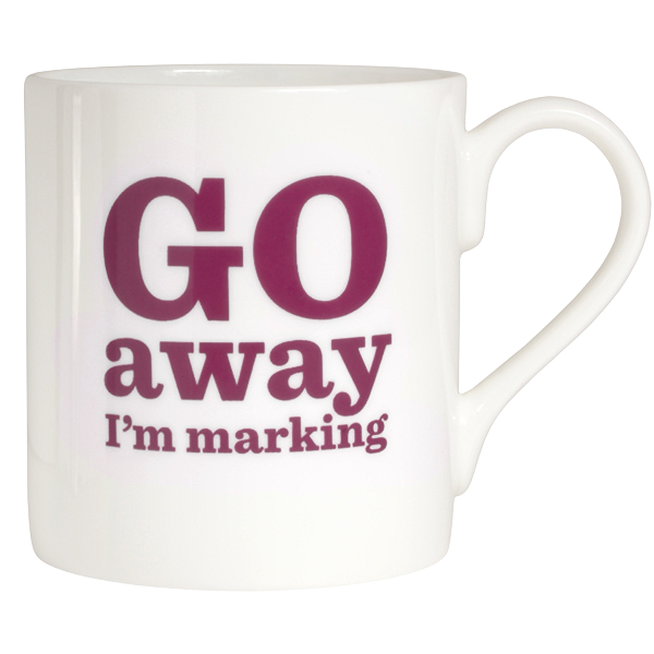 Go Away I'm Marking Bone China Mug - SECONDS