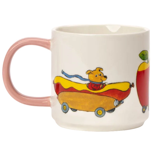 Richard Scarry Things That Go Mug (Pink Handle)