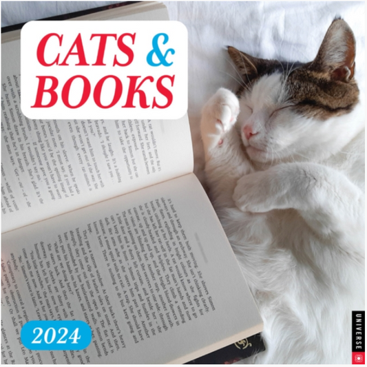 Cats & Books 2024 Wall Calendar
