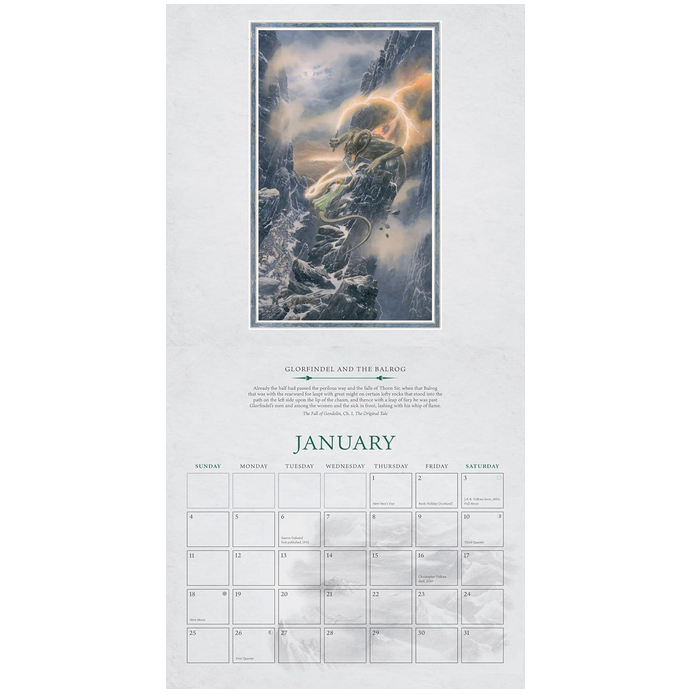 Tolkien 2026 Wall Calendar