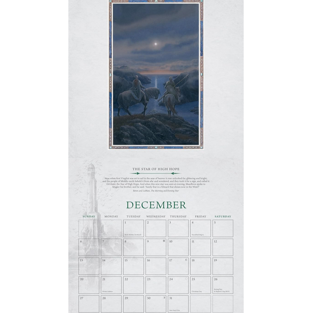 Tolkien 2026 Wall Calendar