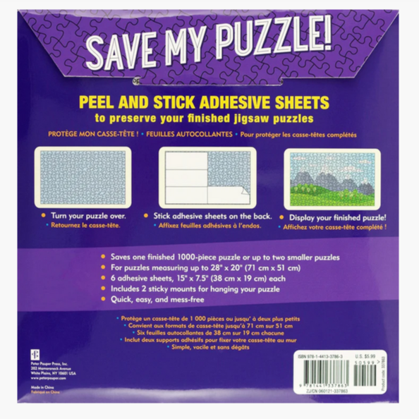 Save My Puzzle Peel and Stick Adhesive Sheets